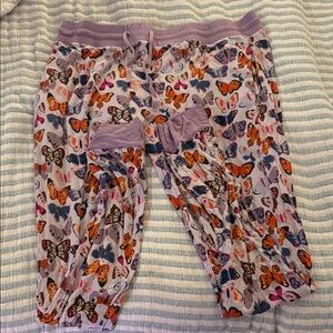 Little Sleepies Butterfly Print Pajama Bottoms - Purple and Orange